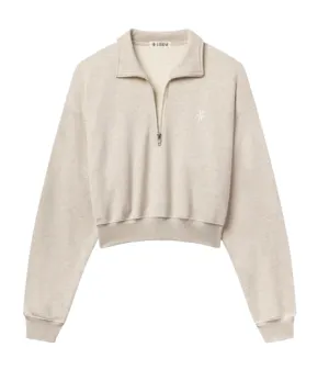 Cropped Half-Zip Sweatshirt