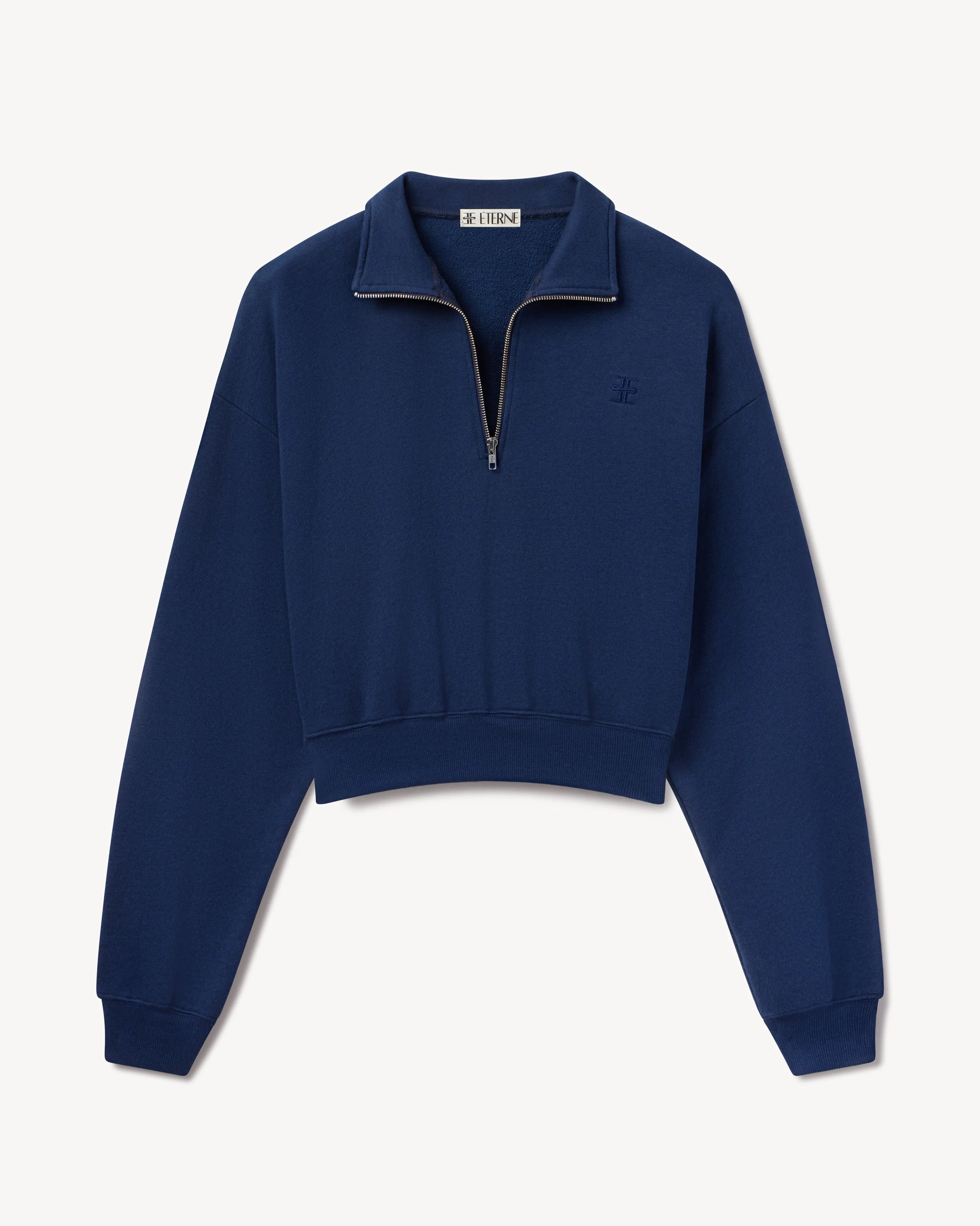 Cropped Half-Zip Sweatshirt