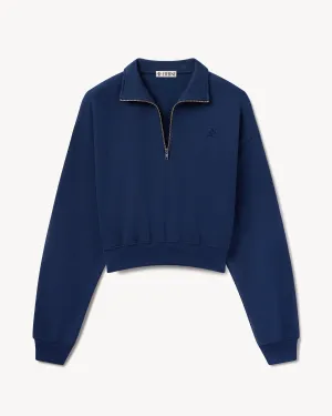 Cropped Half-Zip Sweatshirt