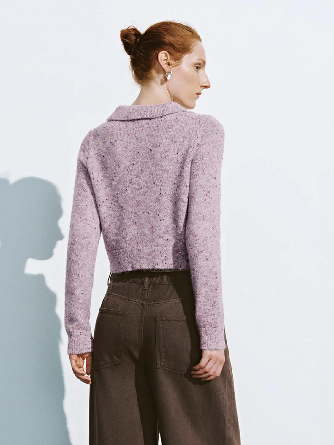Cropped Lace-Up Knitted T-Shirts