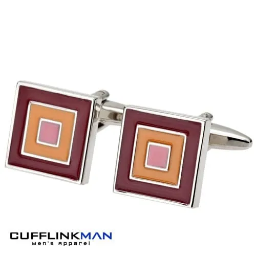 Cubic Red, Pink & Orange Cufflinks
