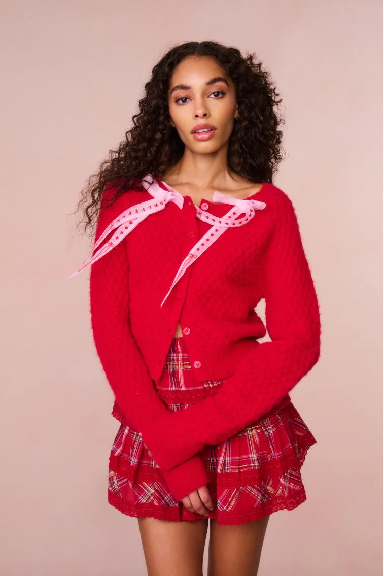 Cupid Bow Cardigan - CHERRY BOMB