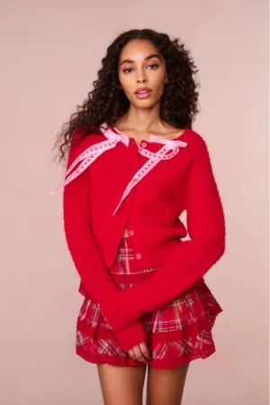 Cupid Bow Cardigan - CHERRY BOMB