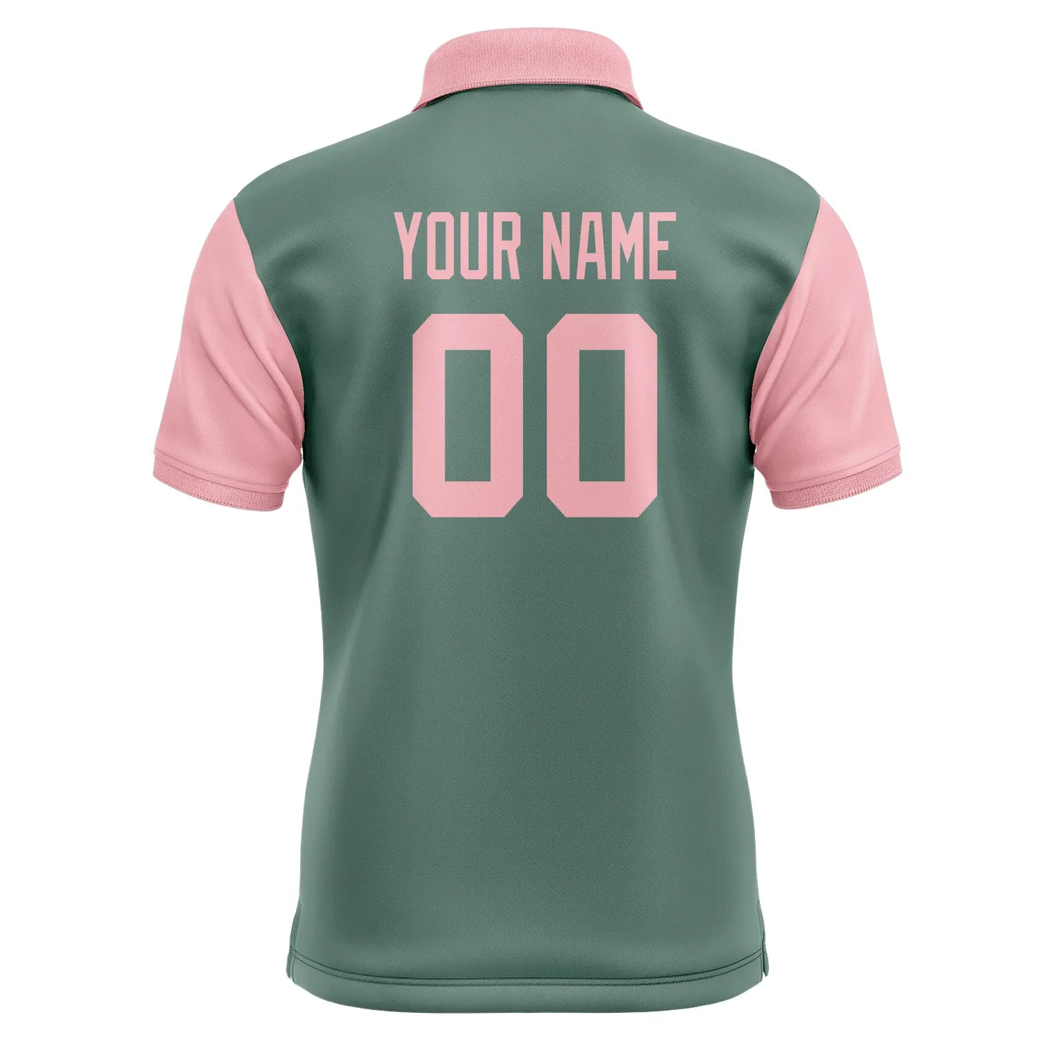 Custom Blue Green Light Pink Short-Sleeve Polo Shirt