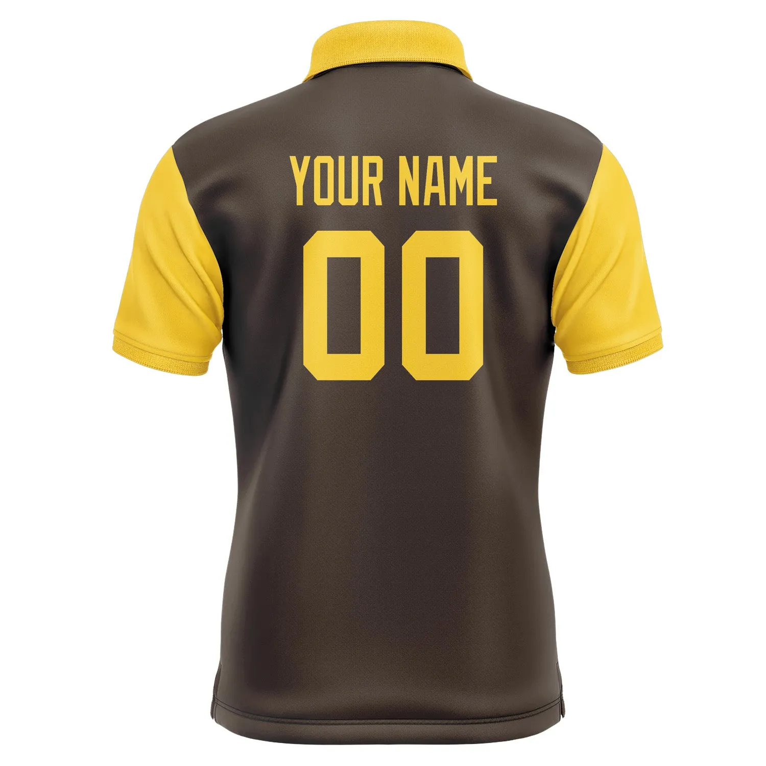 Custom Brown Gold Short-Sleeve Polo Shirt