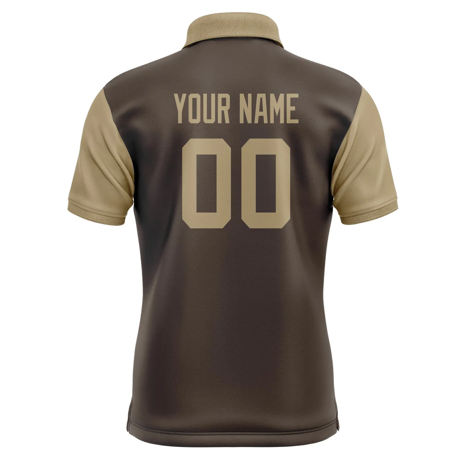 Custom Brown Light Khaki Short-Sleeve Polo Shirt