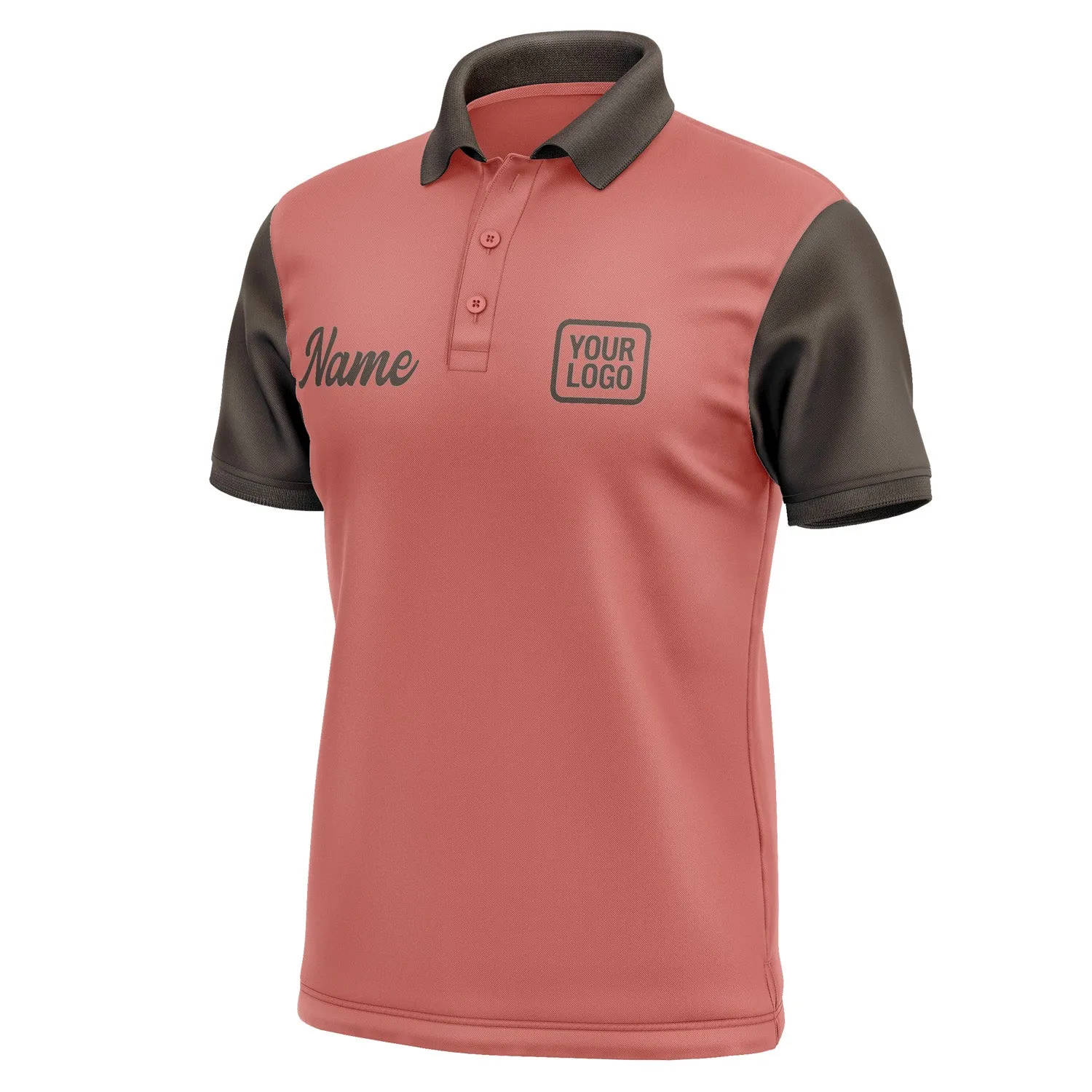 Custom Copper Rose Brown Short-Sleeve Polo Shirt
