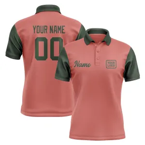 Custom Copper Rose Dark Green Short-Sleeve Polo Shirt