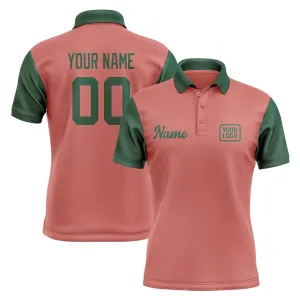 Custom Copper Rose Green Short-Sleeve Polo Shirt