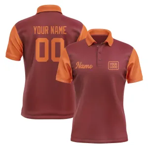 Custom Crimson Red Orange Short-Sleeve Polo Shirt