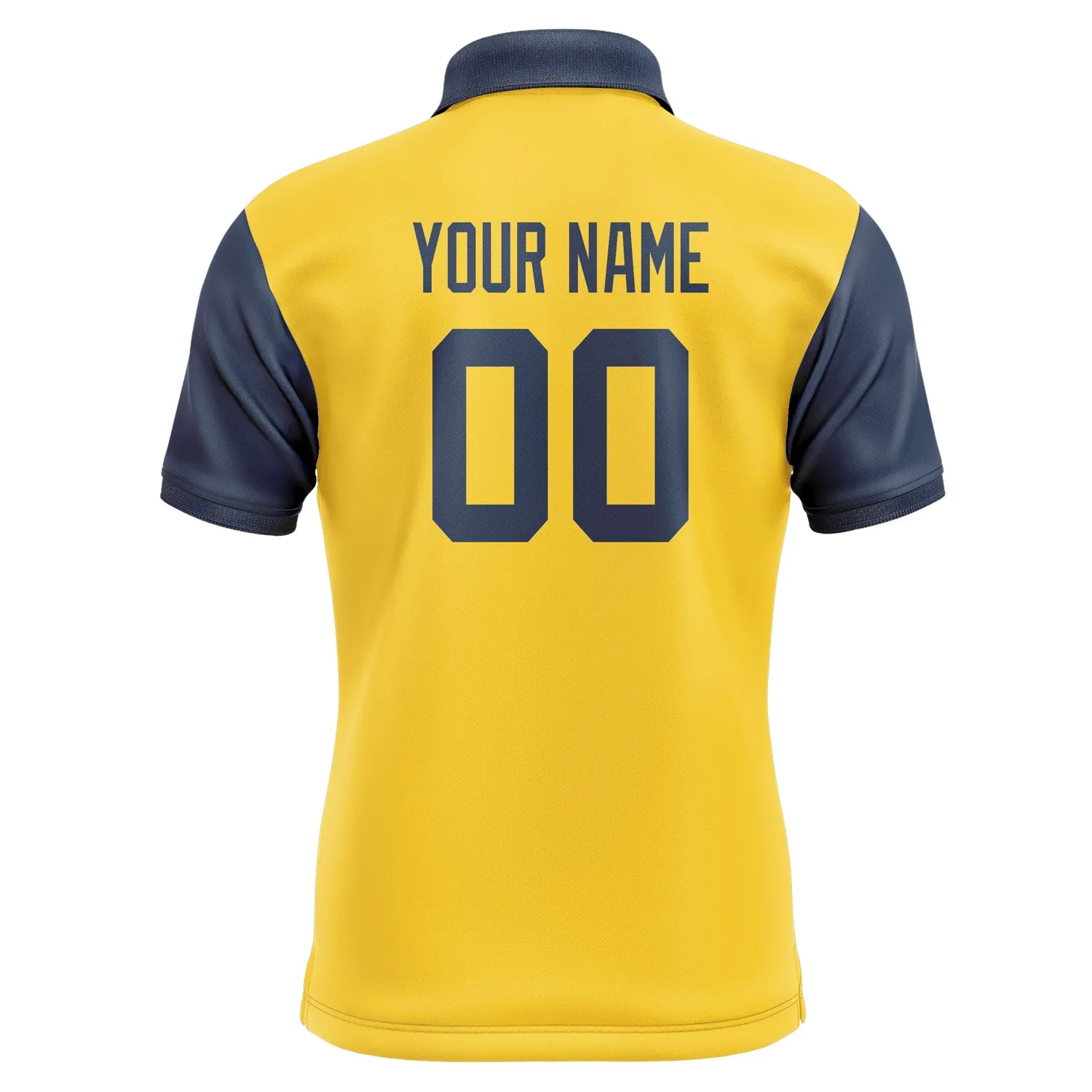 Custom Gold Blue Short-Sleeve Polo Shirt