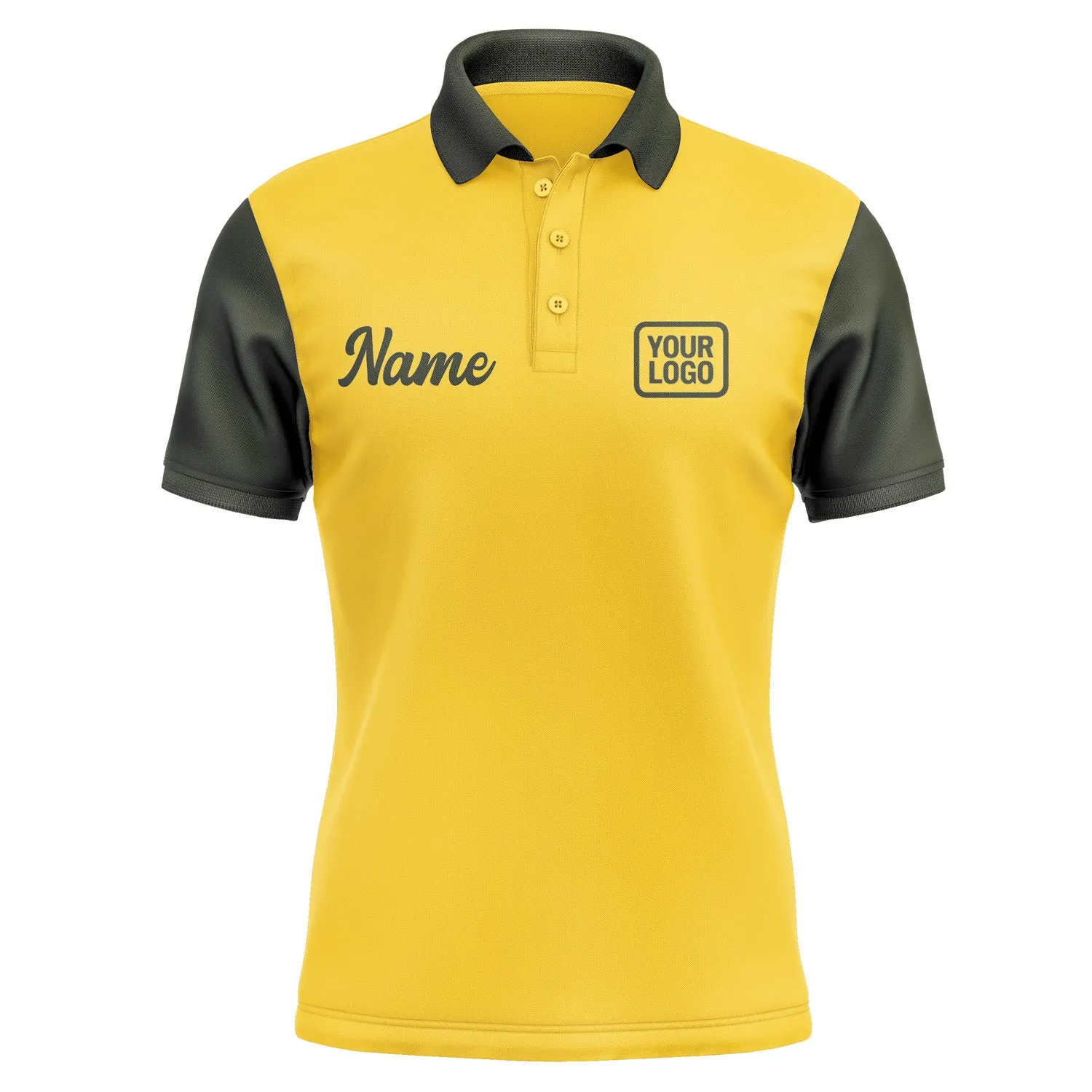 Custom Gold Olive Short-Sleeve Polo Shirt
