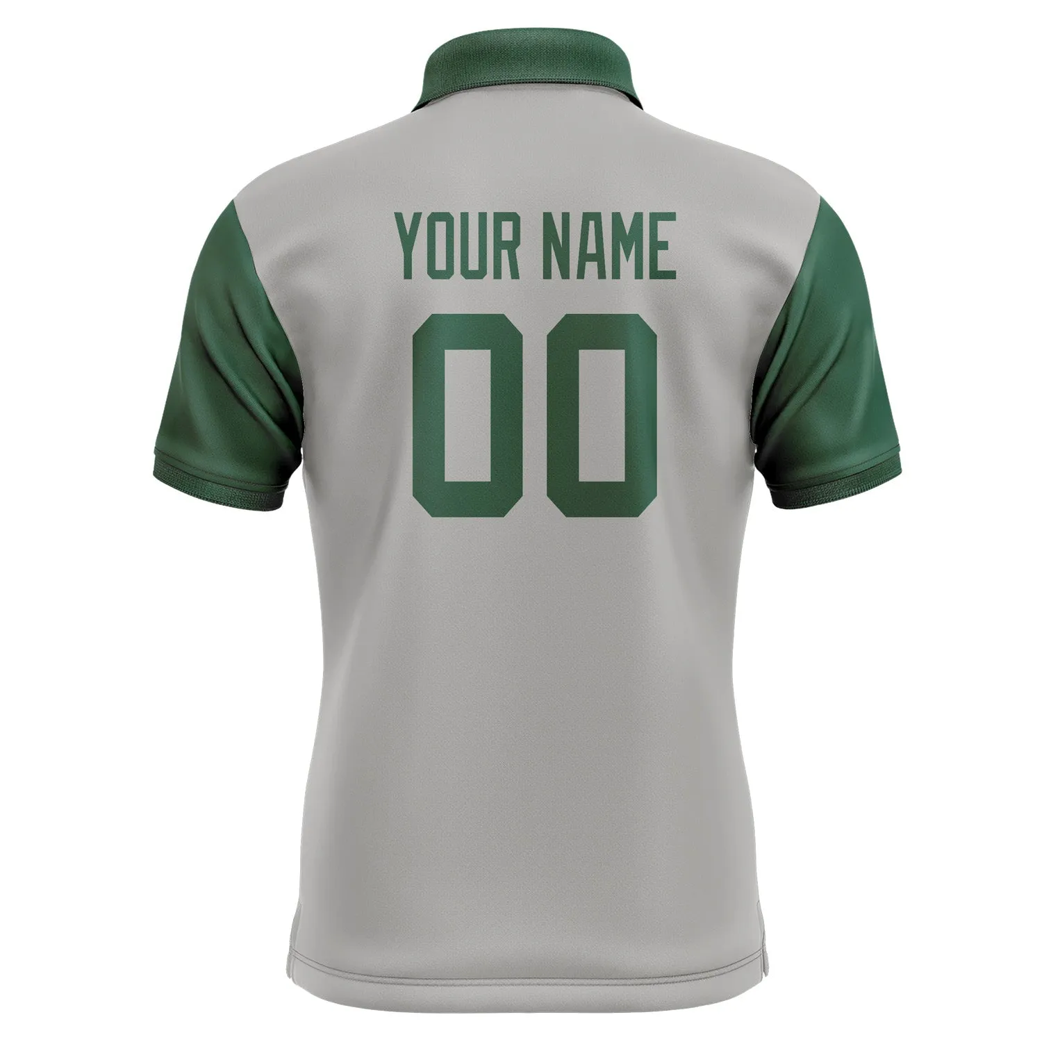 Custom Gray Green Short-Sleeve Polo Shirt