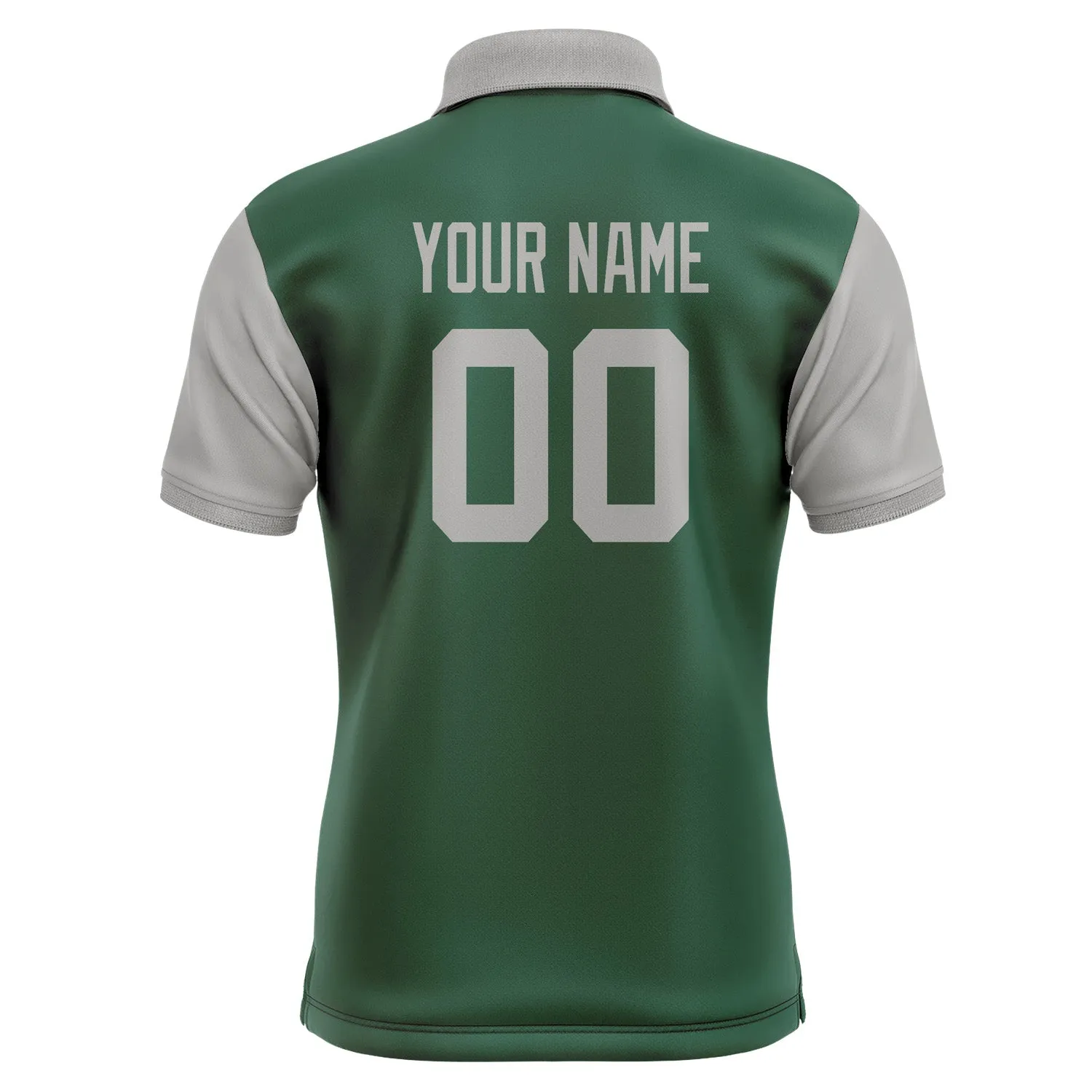 Custom Green Gray Short-Sleeve Polo Shirt