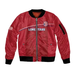 Custom Liberia Sleeve Zip Bomber Jacket Football Lion Mascot - Red LT15