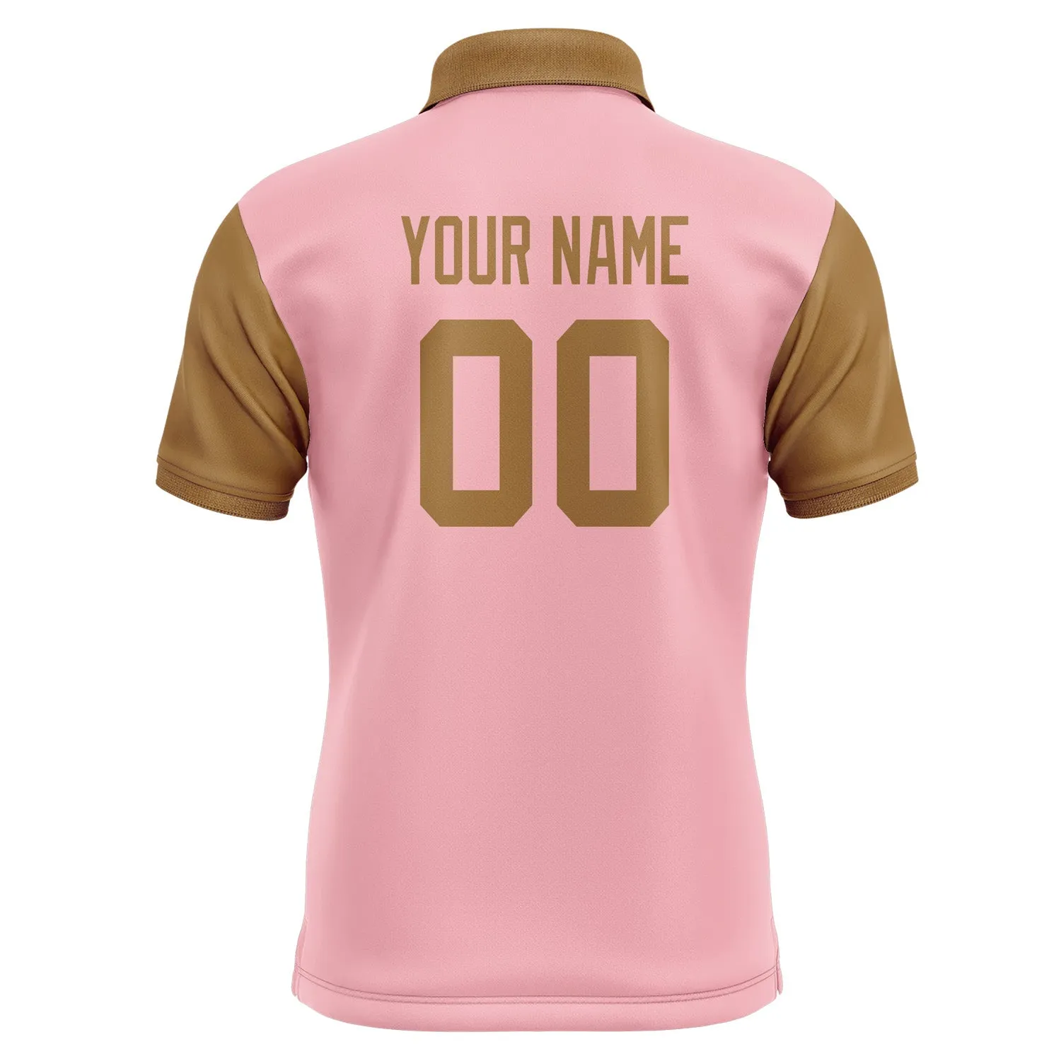 Custom Light Pink Khaki Short-Sleeve Polo Shirt