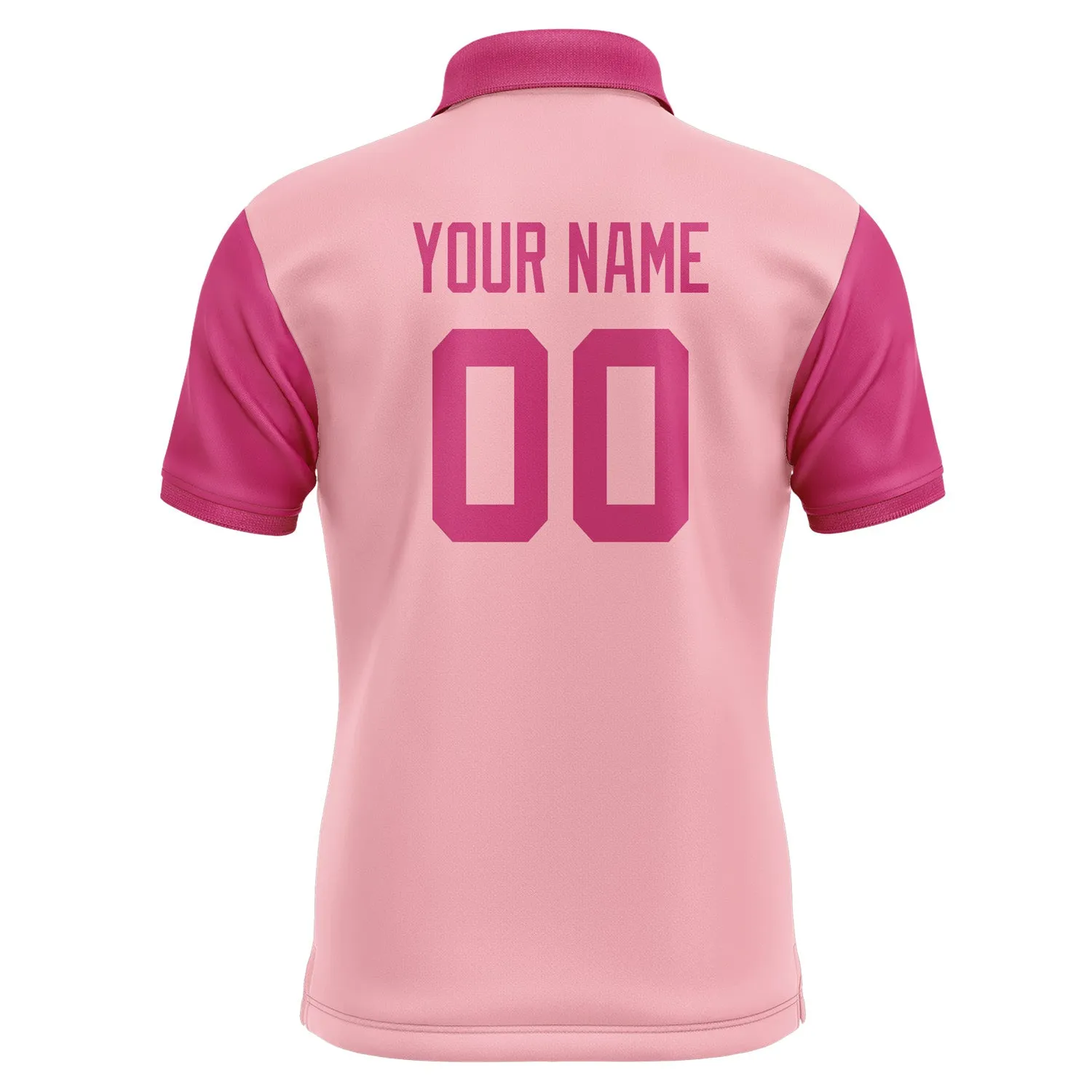 Custom Light Pink Pink Short-Sleeve Polo Shirt