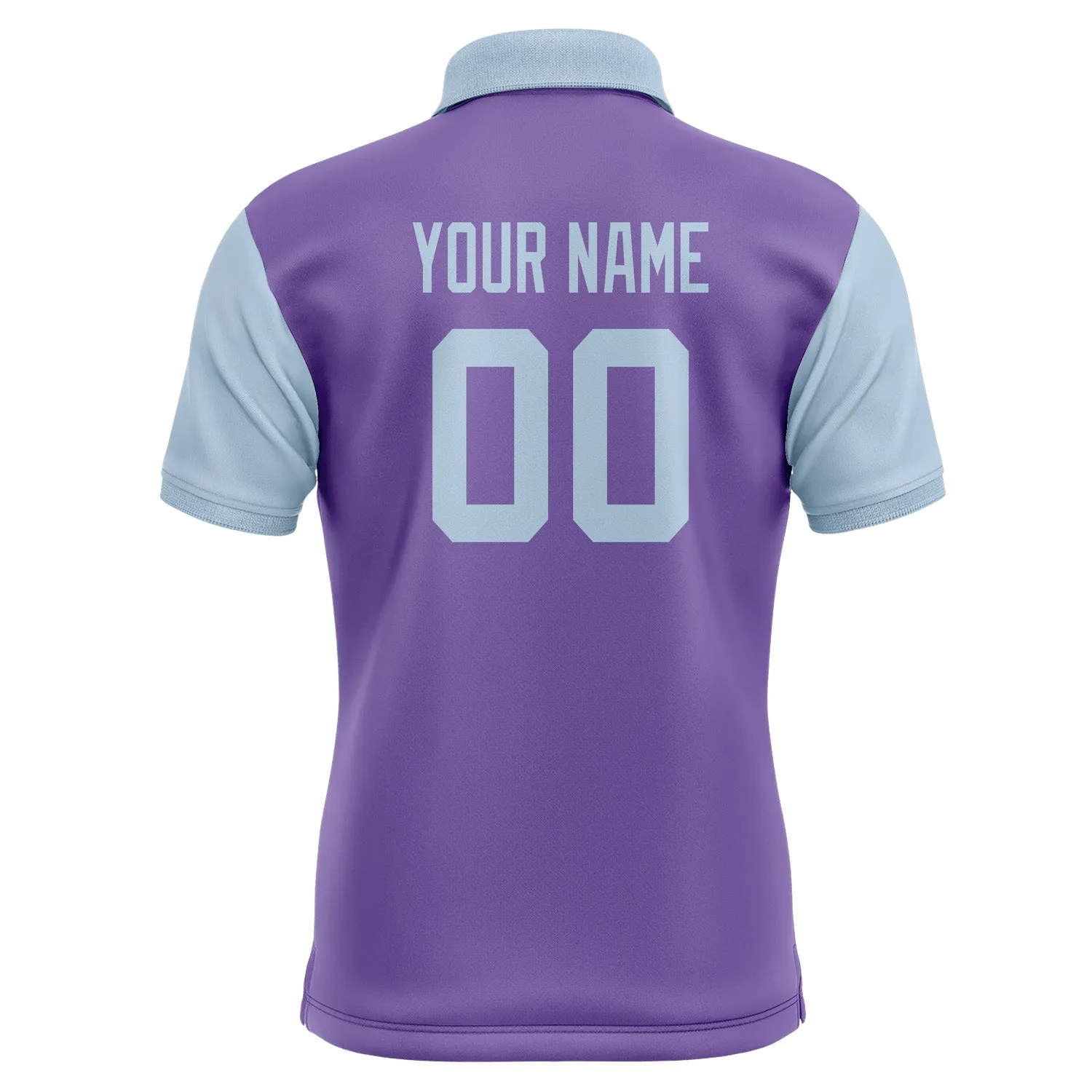 Custom Light Purple Light Blue Short-Sleeve Polo Shirt