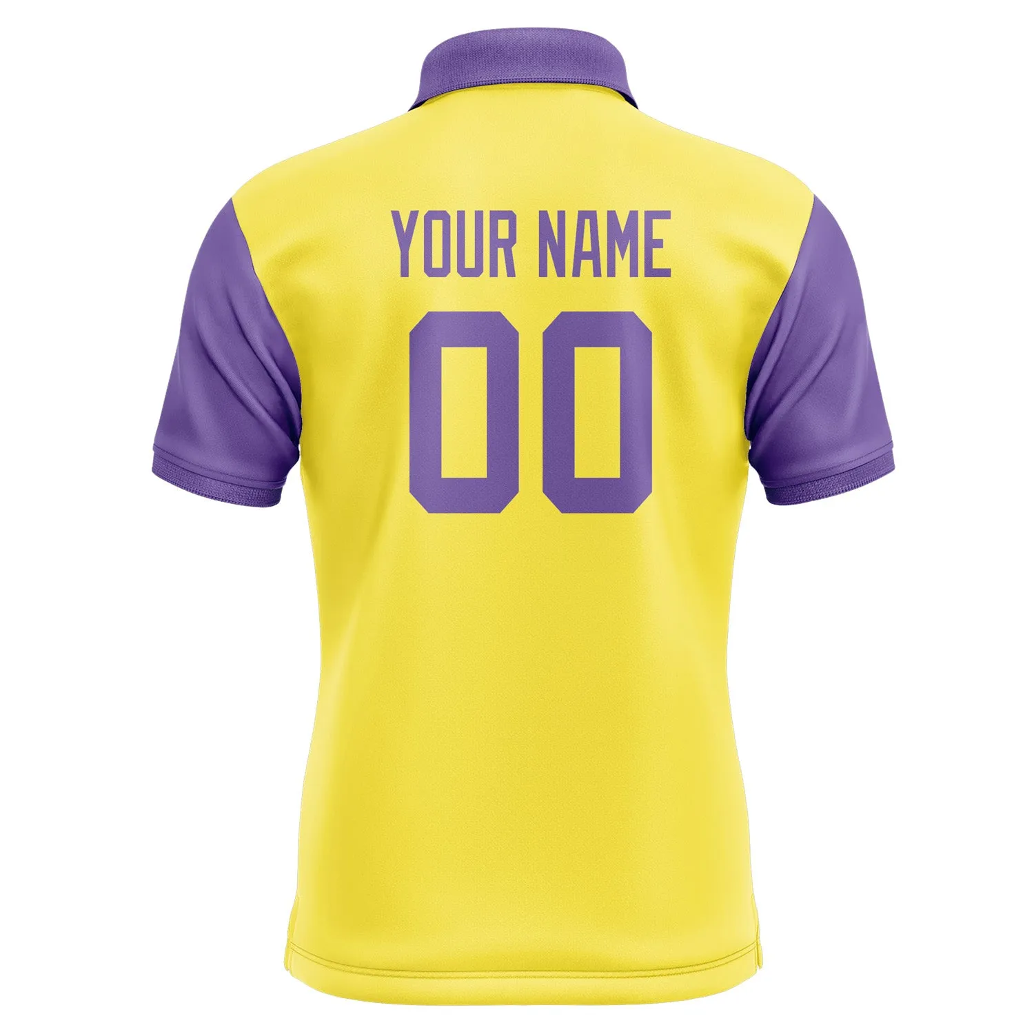 Custom Light Yellow Light Purple Short-Sleeve Polo Shirt