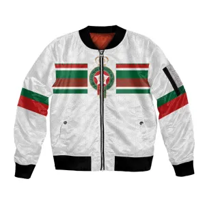 Custom Moroccan Football Sleeve Zip Bomber Jacket The Hunt of Atlas Lions LT03