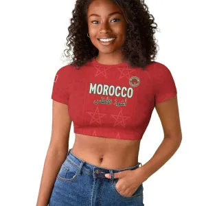Custom Morocco Football Raglan Cropped T shirt Allez les Lions de lAtlas LT15