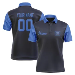 Custom Navy Sky Blue Short-Sleeve Polo Shirt