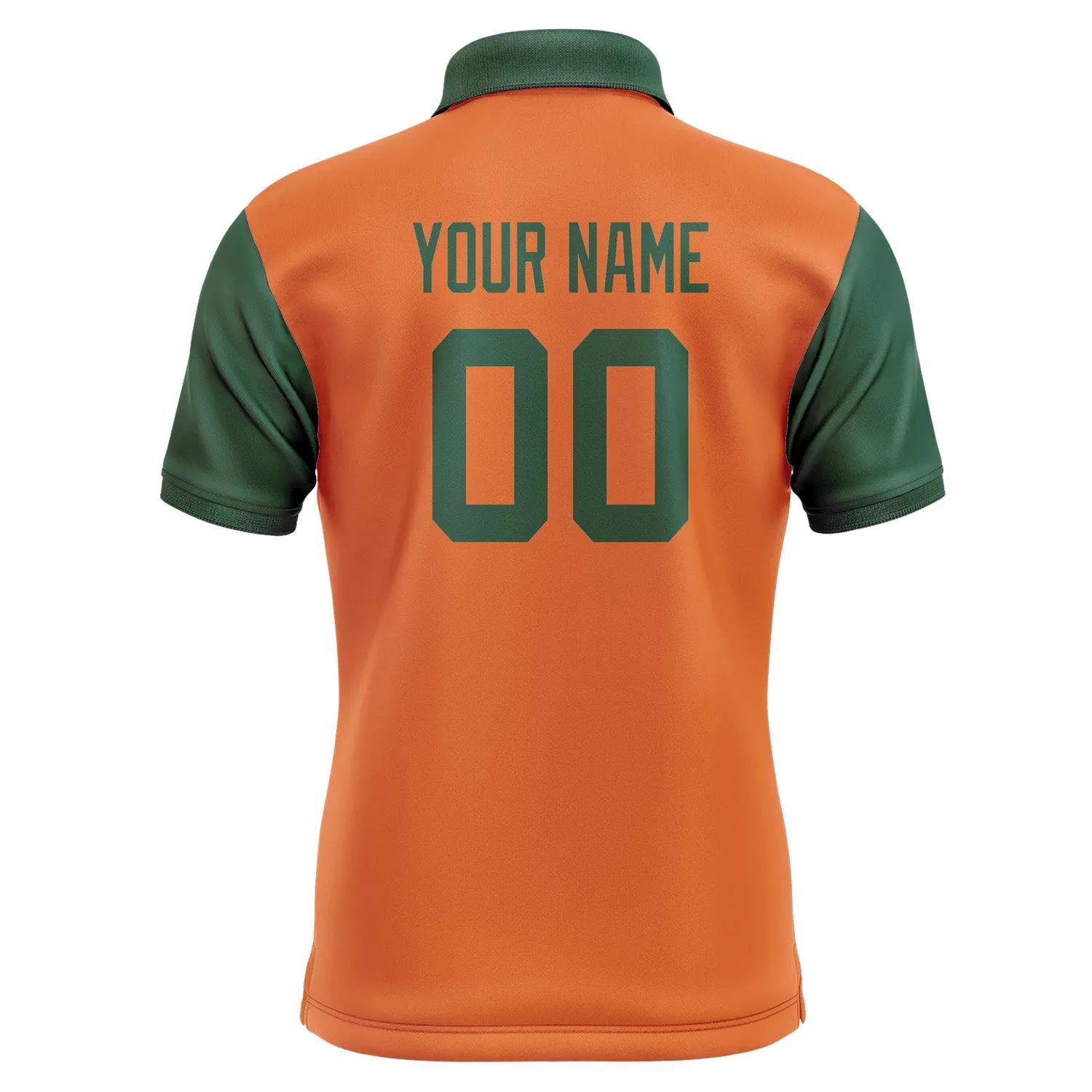 Custom Orange Green Short-Sleeve Polo Shirt