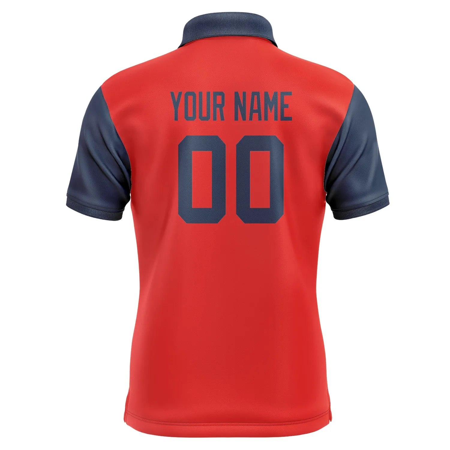 Custom Orange Red Blue Short-Sleeve Polo Shirt