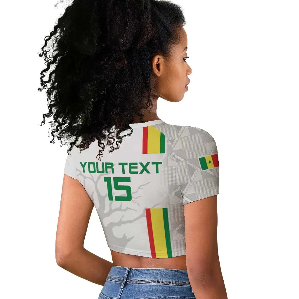 Custom Senegal Football Raglan Cropped T shirt We Are Champions LT15