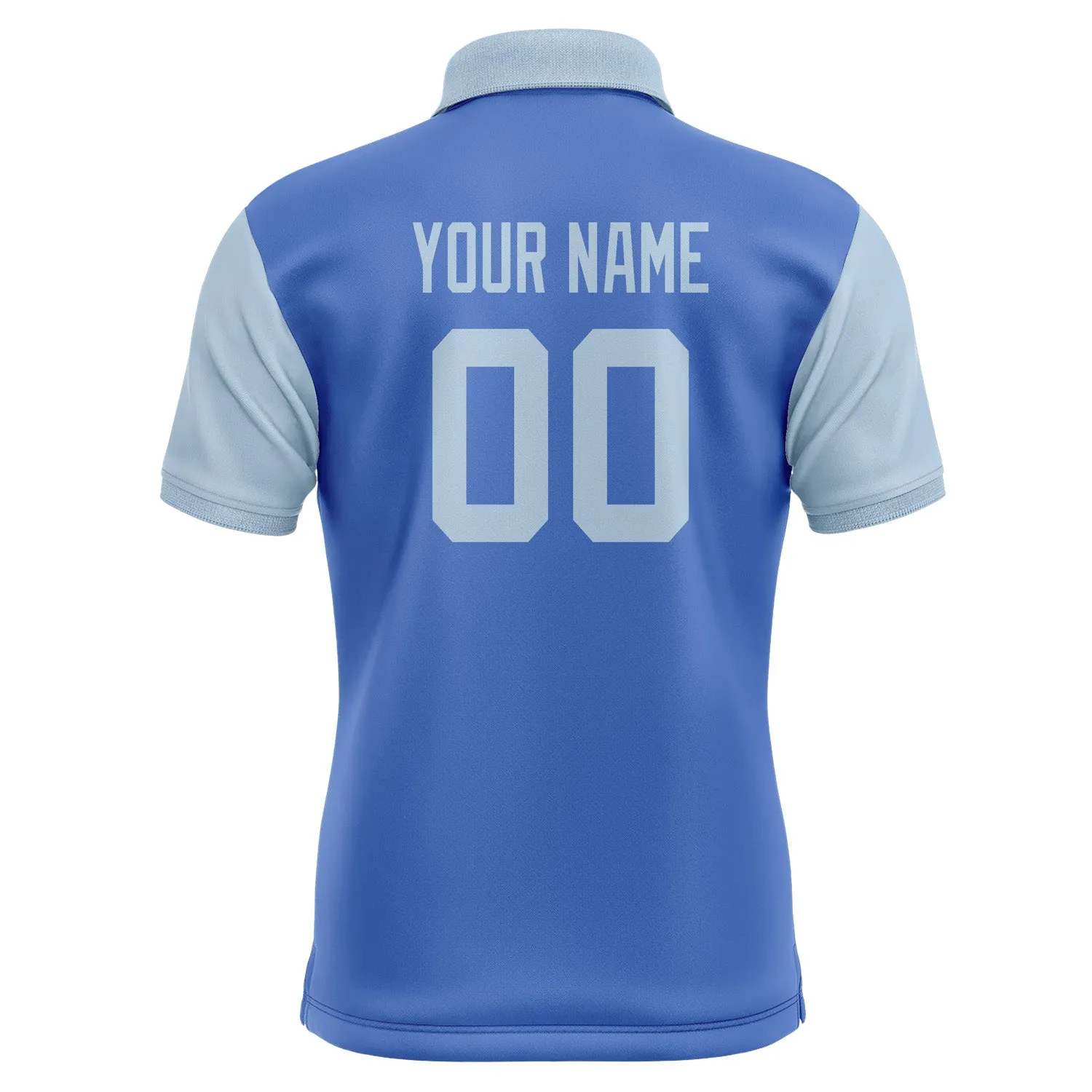Custom Sky Blue Light Blue Short-Sleeve Polo Shirt