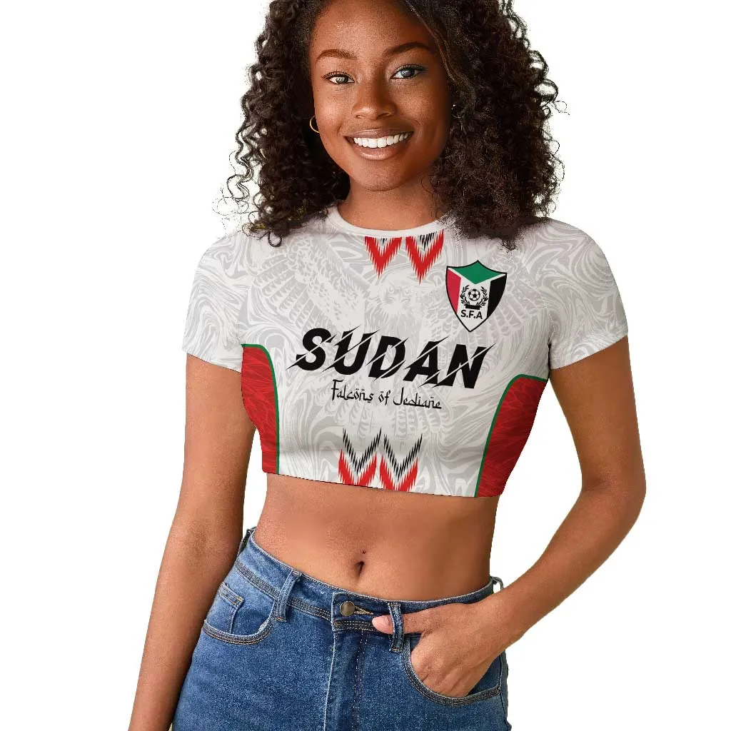 Custom Sudan Football Raglan Cropped T shirt Wings of Victory - Go Falcons of Jediane LT03
