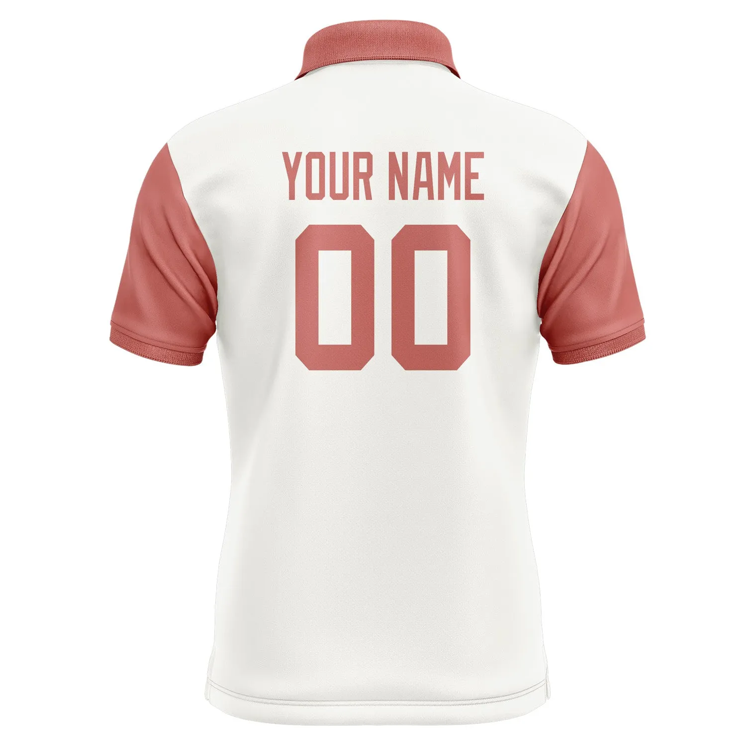 Custom White Copper Rose Short-Sleeve Polo Shirt