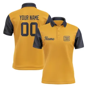 Custom Yellow Navy Short-Sleeve Polo Shirt