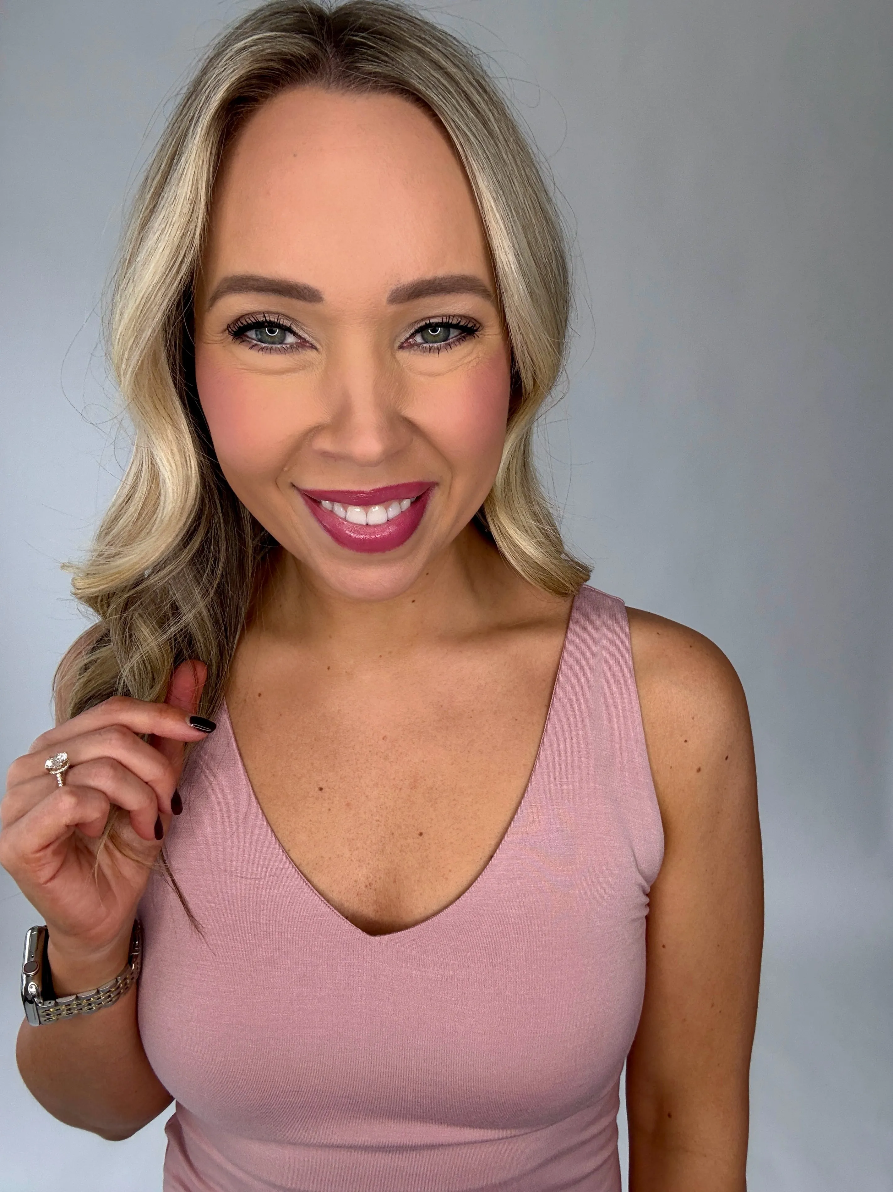 Daily Dose Double Layer Tank - Dusty Rose