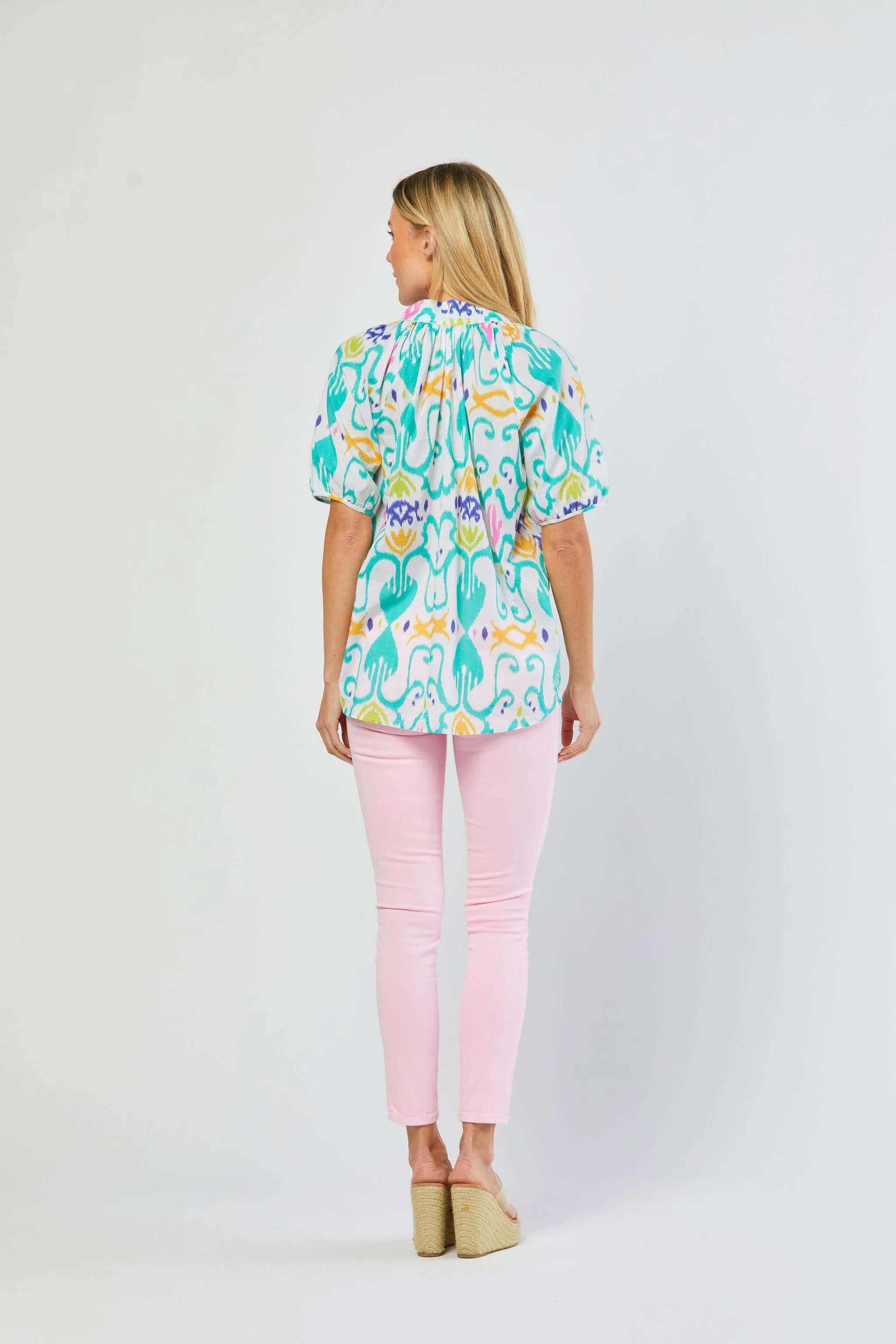 Dana Blouse in Tropical Ikat