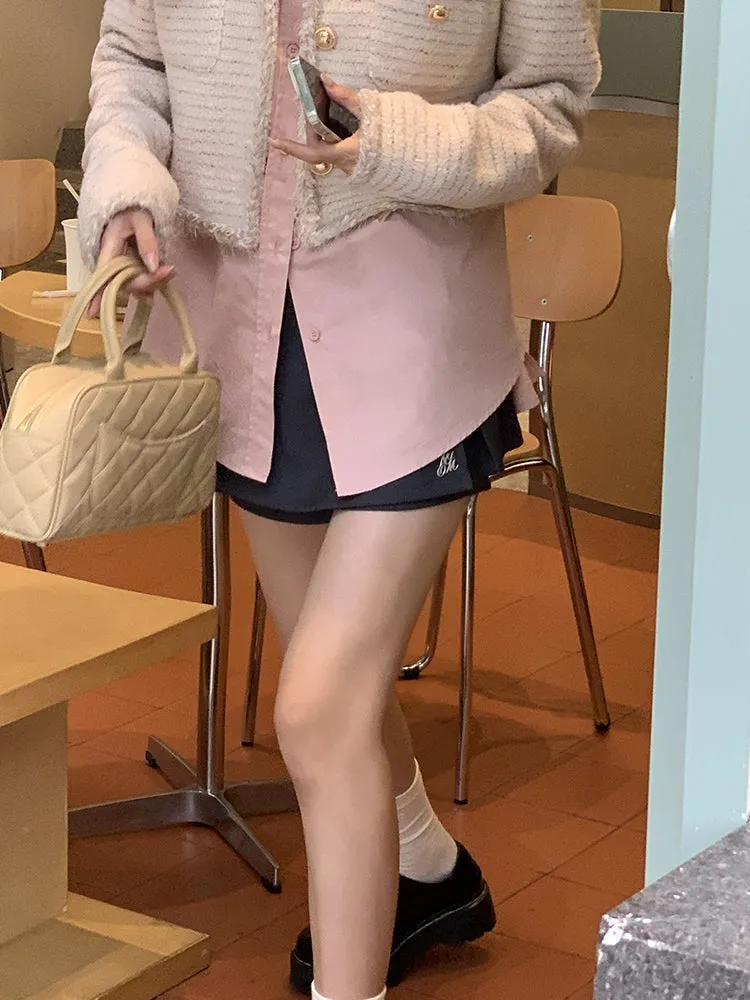 dark gray culotte skirt
