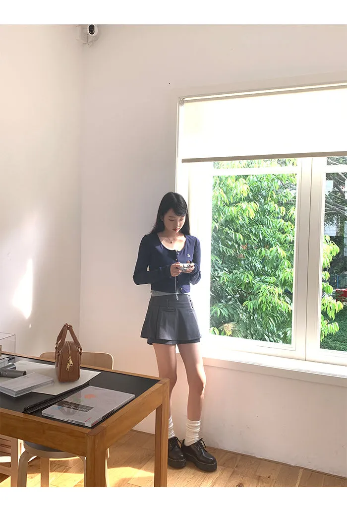 dark gray culotte skirt