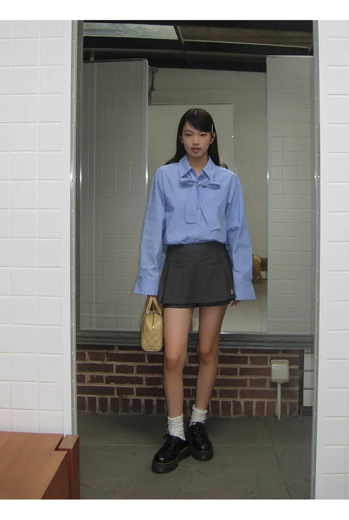 dark gray culotte skirt