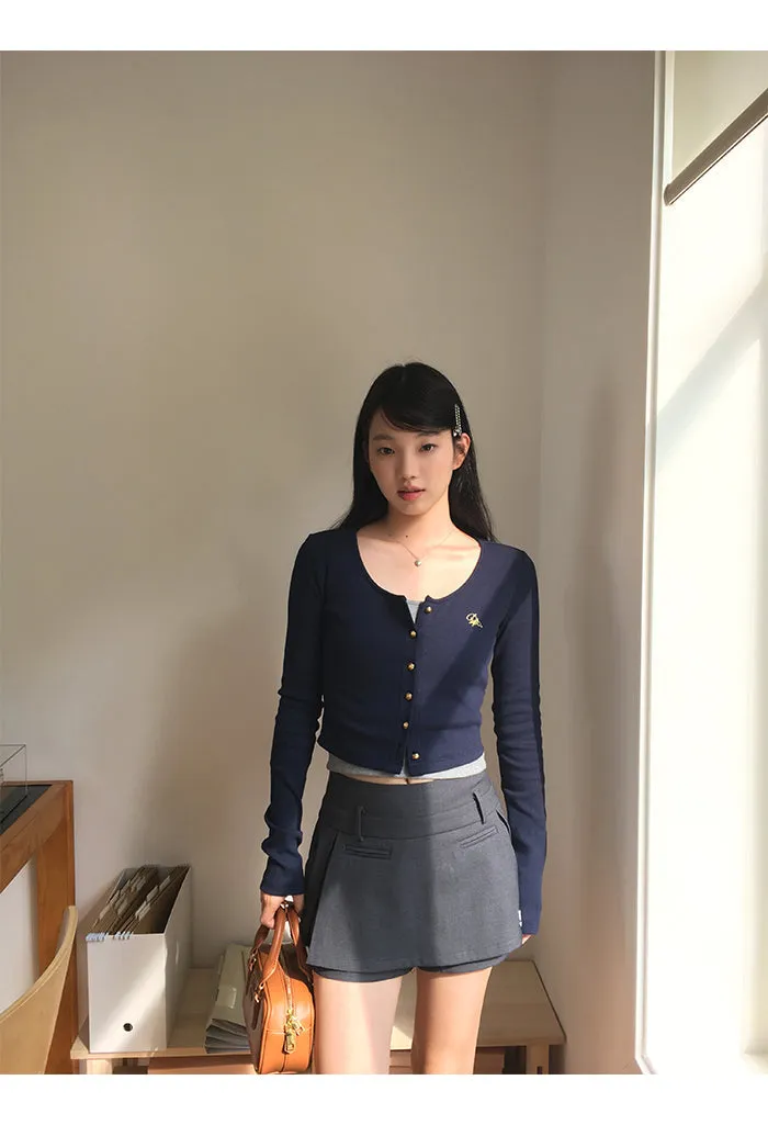 dark gray culotte skirt