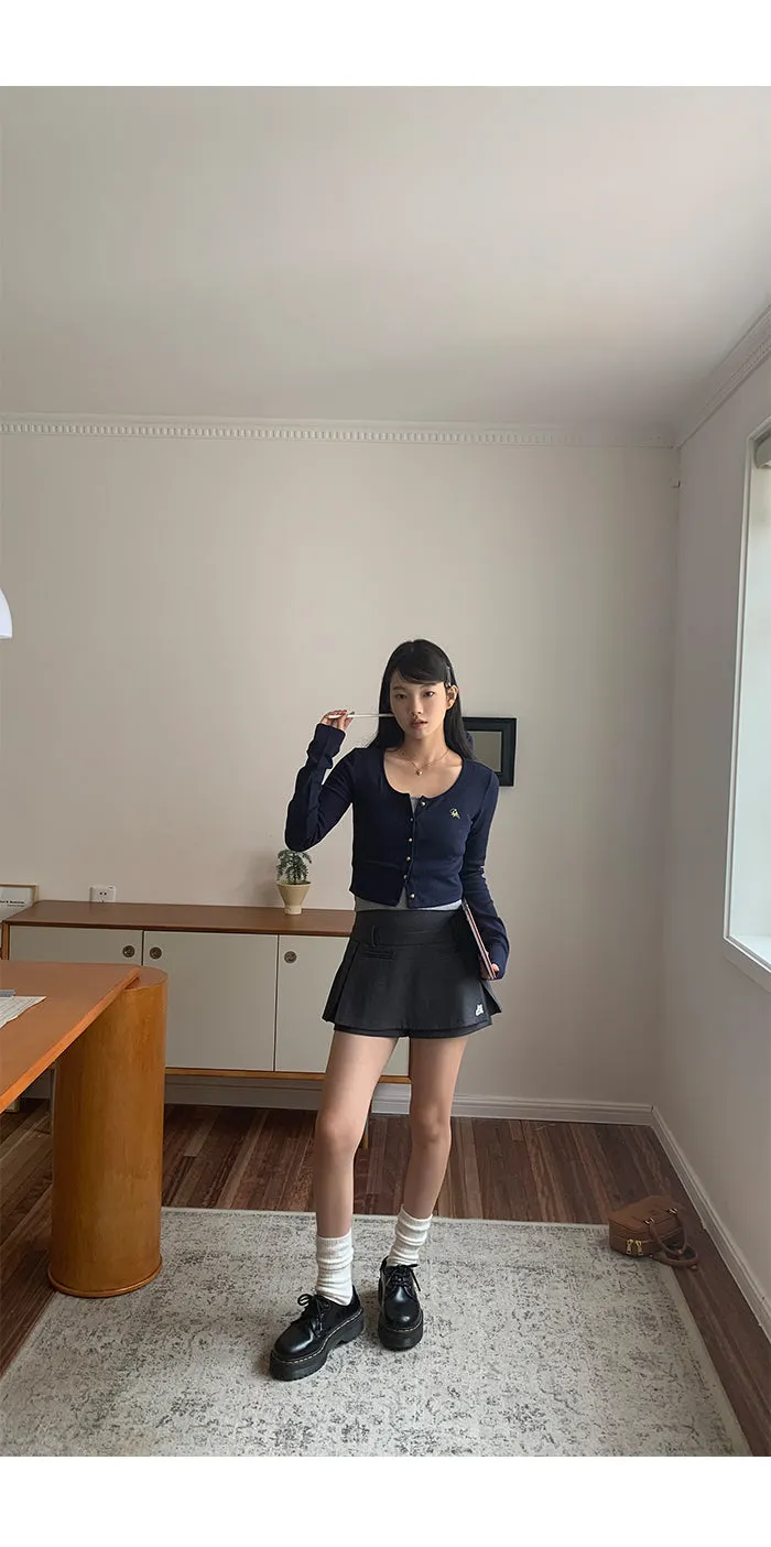 dark gray culotte skirt