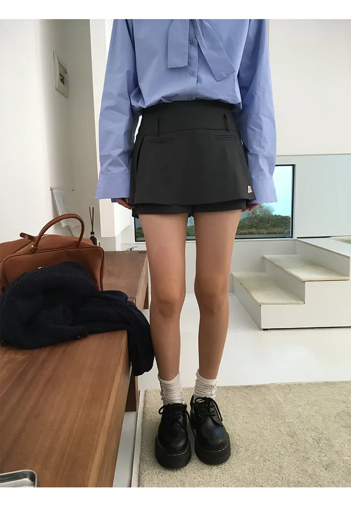dark gray culotte skirt