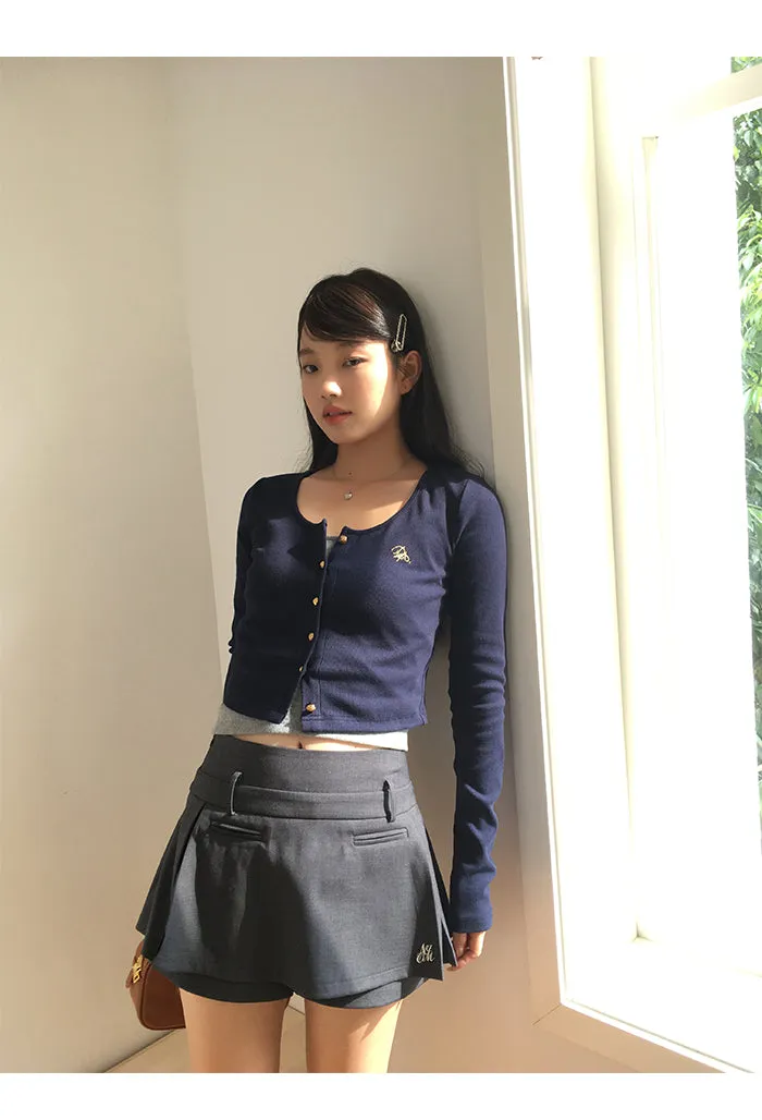 dark gray culotte skirt