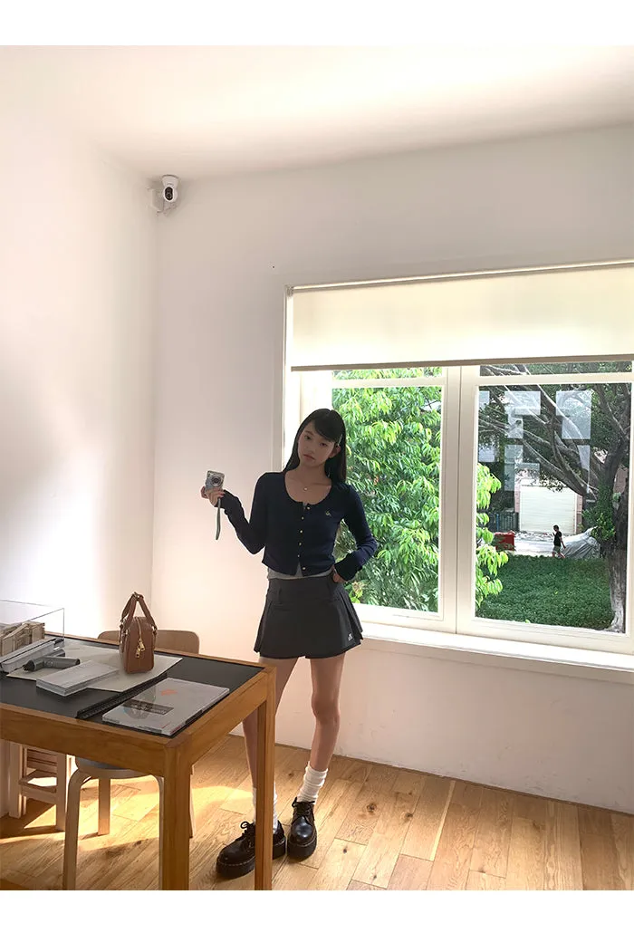 dark gray culotte skirt