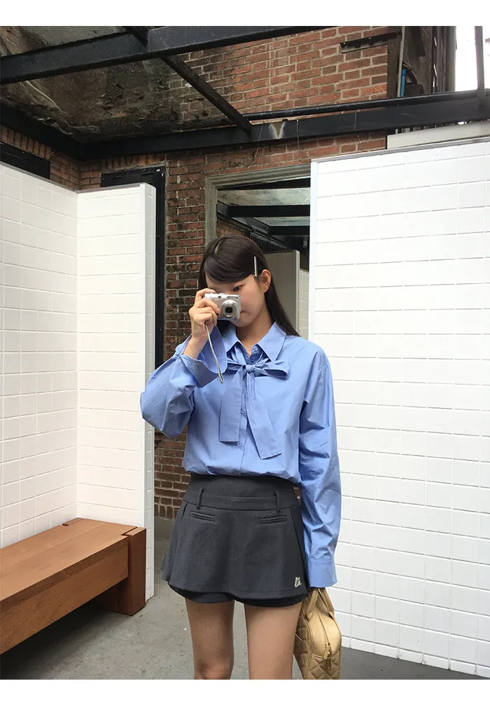 dark gray culotte skirt