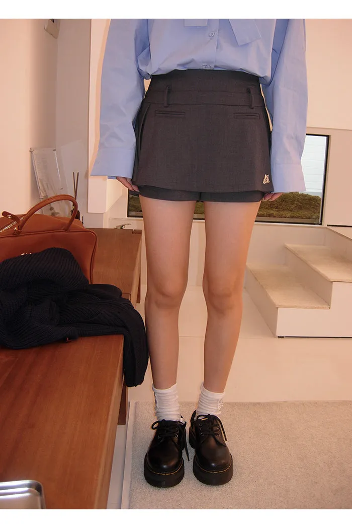dark gray culotte skirt