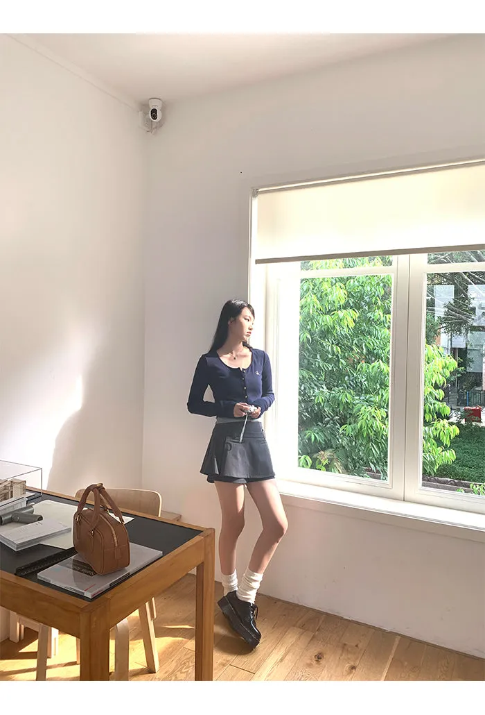 dark gray culotte skirt