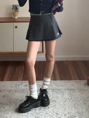 dark gray culotte skirt