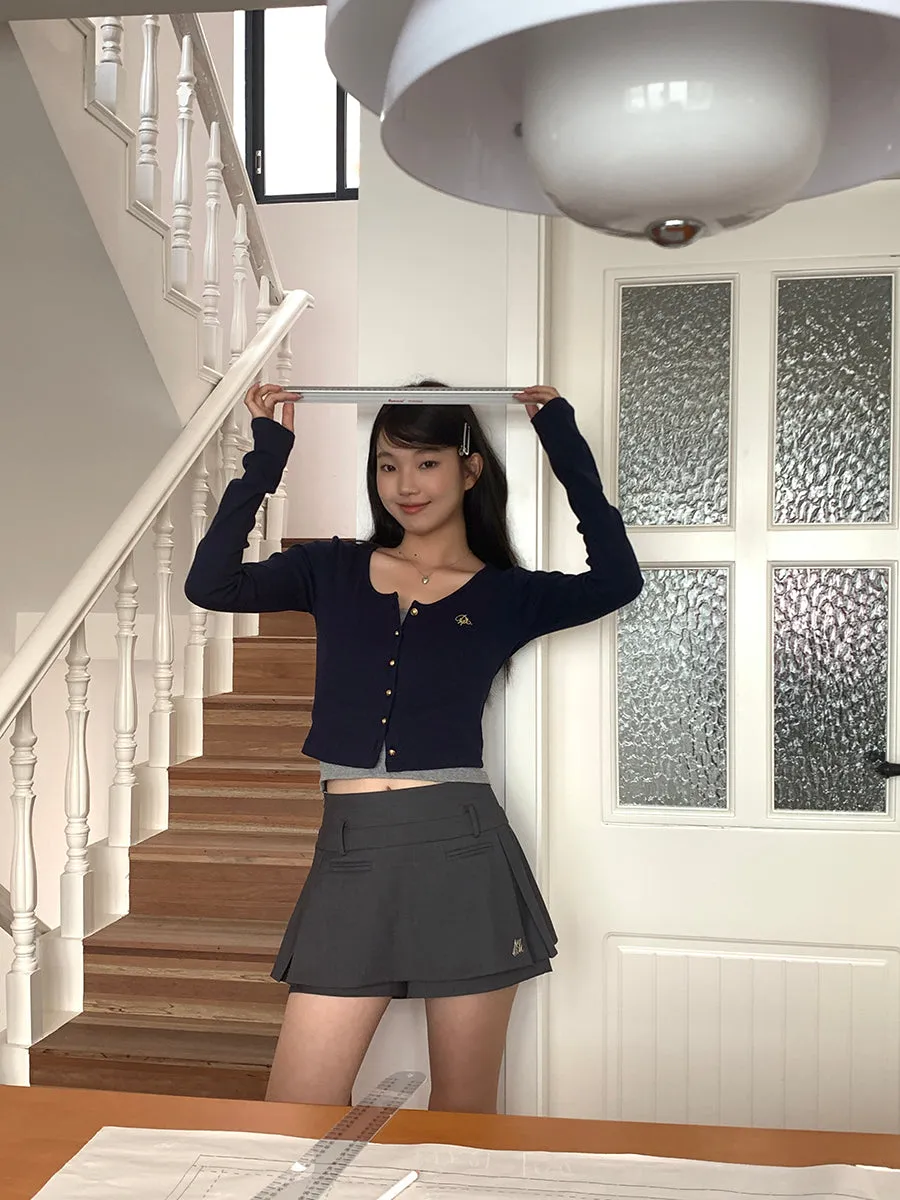 dark gray culotte skirt