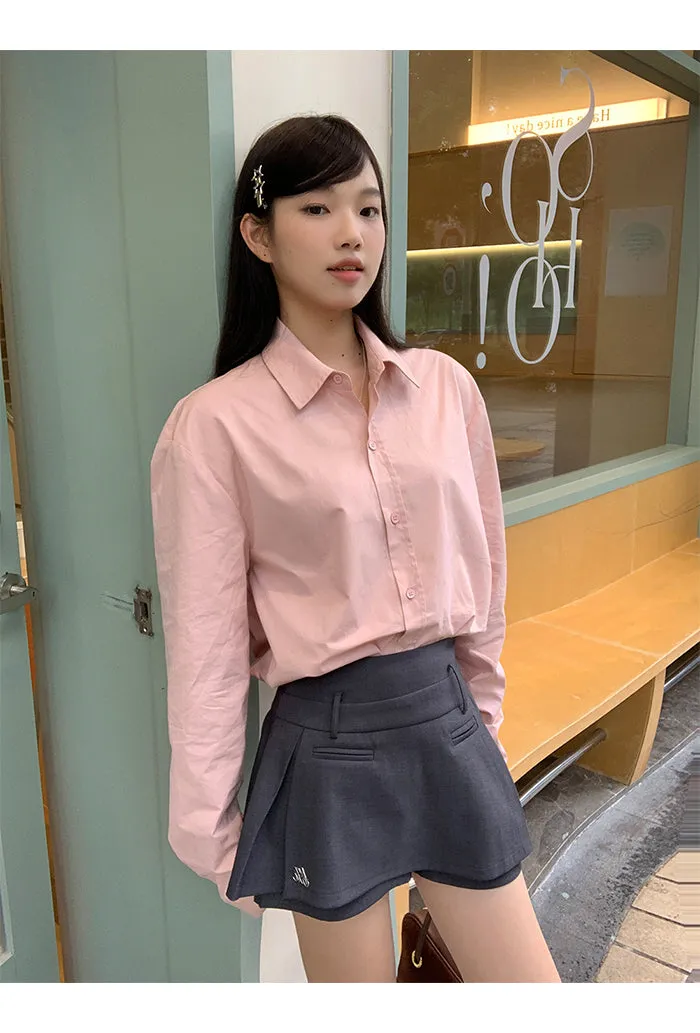 dark gray culotte skirt