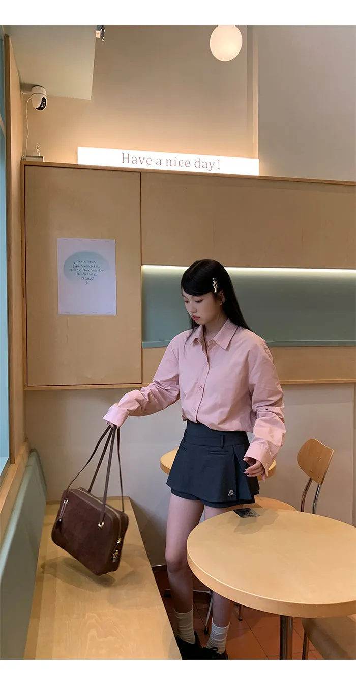 dark gray culotte skirt